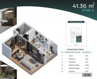 Nekretnina: Nov moderan 1,5 stan 41m2 kod Sajma ID#1470