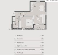 Nekretnina: Na prodaju jednosoban stan u izgradnji Dumidran Tivat