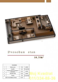 Nekretnina: Zvezdara - Cvetkova pijaca, 51m2
